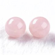 Rosa kvarts perle. Anboret - halvboret. 8 mm.